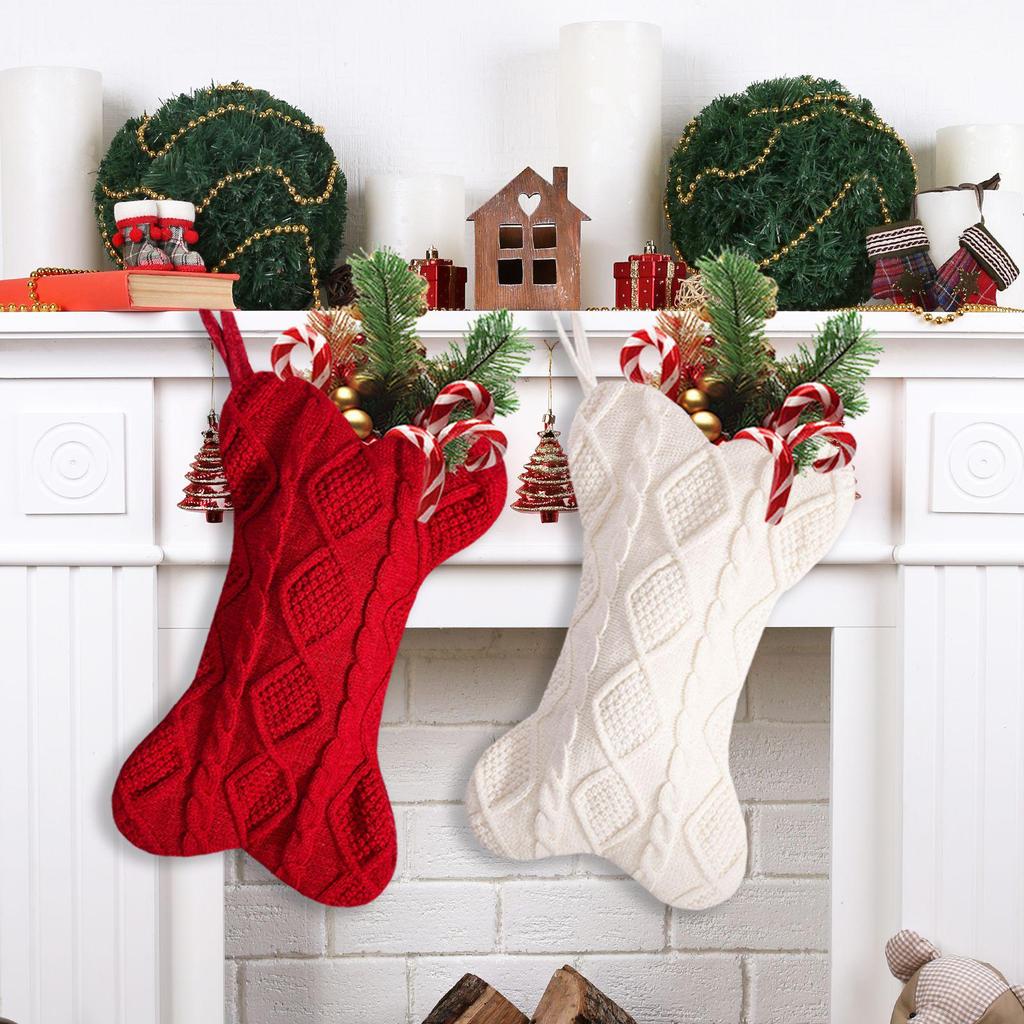 Creative Christmas Tree Ornaments: Knitted Bone Stocking Gift Bag
