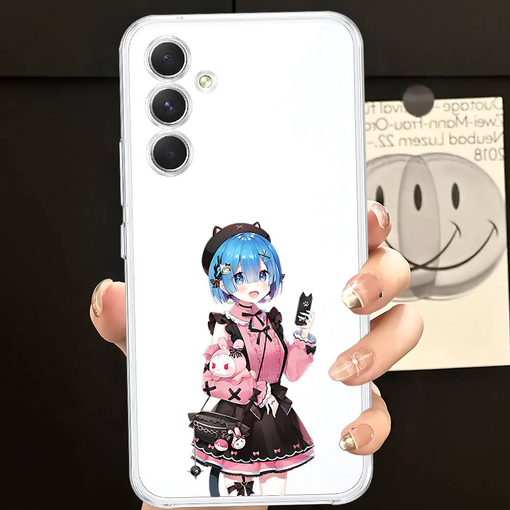 Anime RE ZERO Ram Rem Phone Case For Samsung Galaxy S21 S22 S23 S24 S25ULTRA FE Ultra Plus5G A52S Transparent Cover