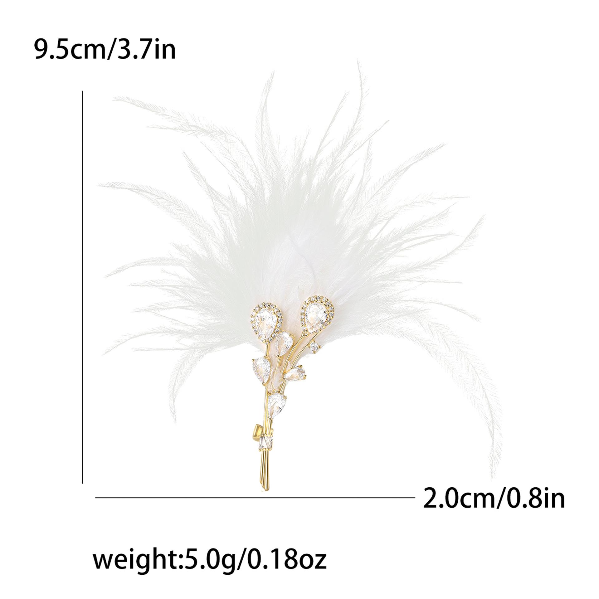 

Творческая личность Медный циркон Перо Букет Брошь Изысканная Универсальная Женская Одежда Брошь Украшение Булавка