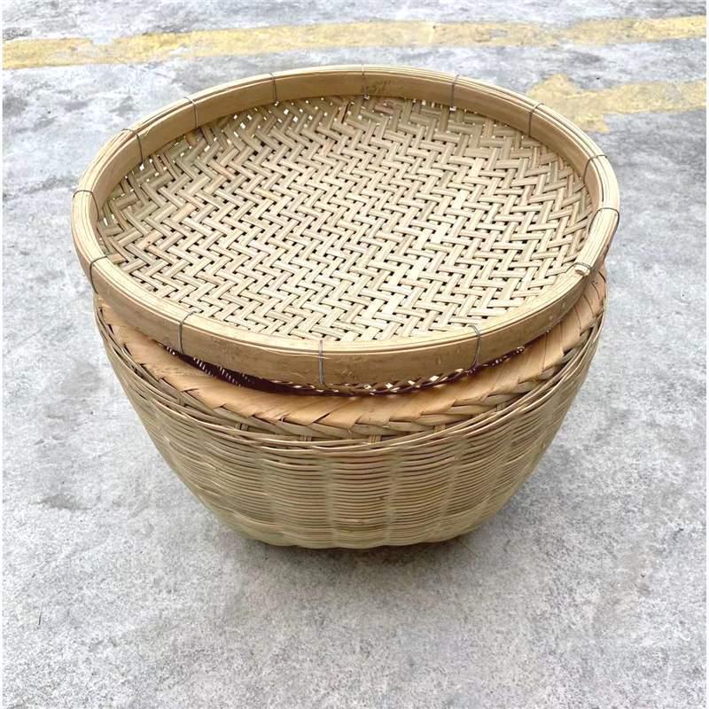 Extra Large Handmade Bamboo Woven Basket for Rice & Grain Storage