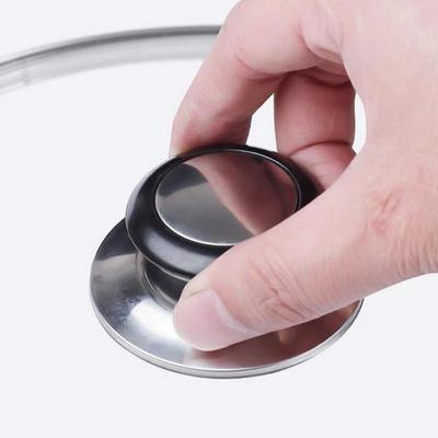 Food Grade Pot Lid Knob 1/2 Set Stainless Steel Rust Resistant Replacement Handle for Glass Pan Lid Kitchen Use
