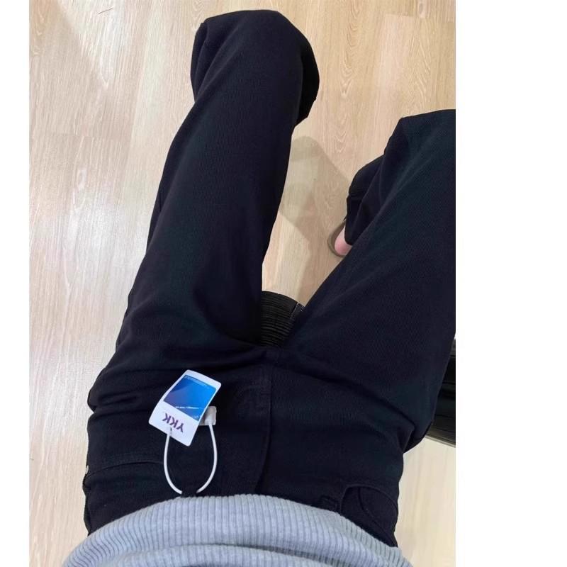 High-Waisted Black Wide-Leg Jeans for Women - Plus Size, Slimming, Loose Fit for Pear-Shaped Figures, Autumn/Winter