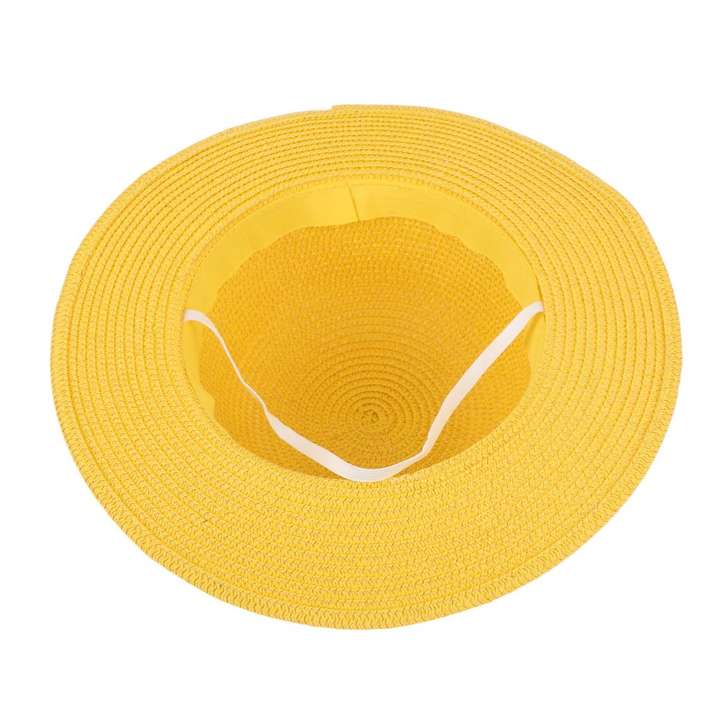 Straw Hat Wide Brim Sun Blocking Lightweight Woven Sun Hat for Fishing Beach Hiking Party Cosplay