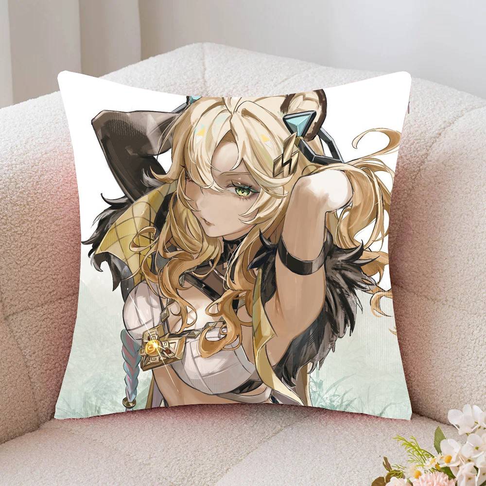 Xilonen Anime Game Genshin Impact Pillow Case Fashion Square Pillowcase Bedroom Sofa Room Ins Decoration Leisure