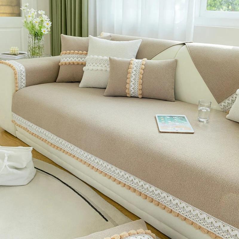 Fresh Chenille Sofa Cushion  New All Seasons Universal Cushion Blanket Non-slip Sofa Cover Cover Cloth Towel