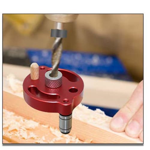 Drill Guide, Dowel Hole Jig, Positioning Drill Guide Jig, Perpendicular to Boards, Drilling Tool with 6/8/10mm Sleeve, Center Drill Guide, Line Drawer