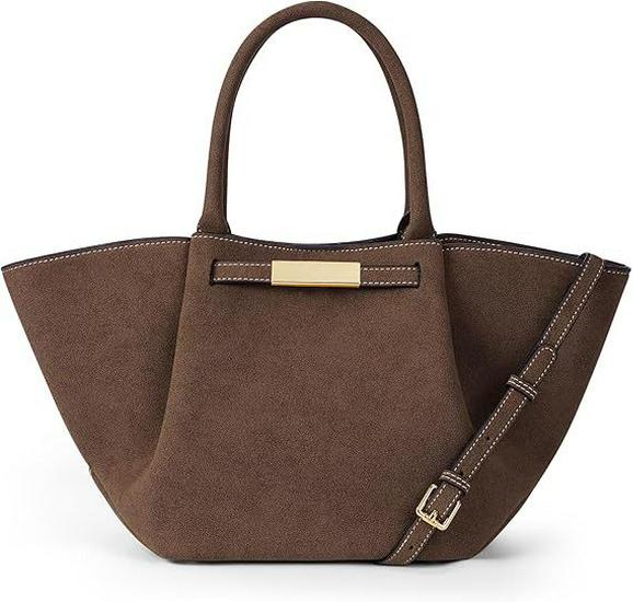 

Высококачественная замшевая сумка-тоут с крыльями: Вместительная, Универсальный дизайн, Сумка через плечо Coffee small with strap