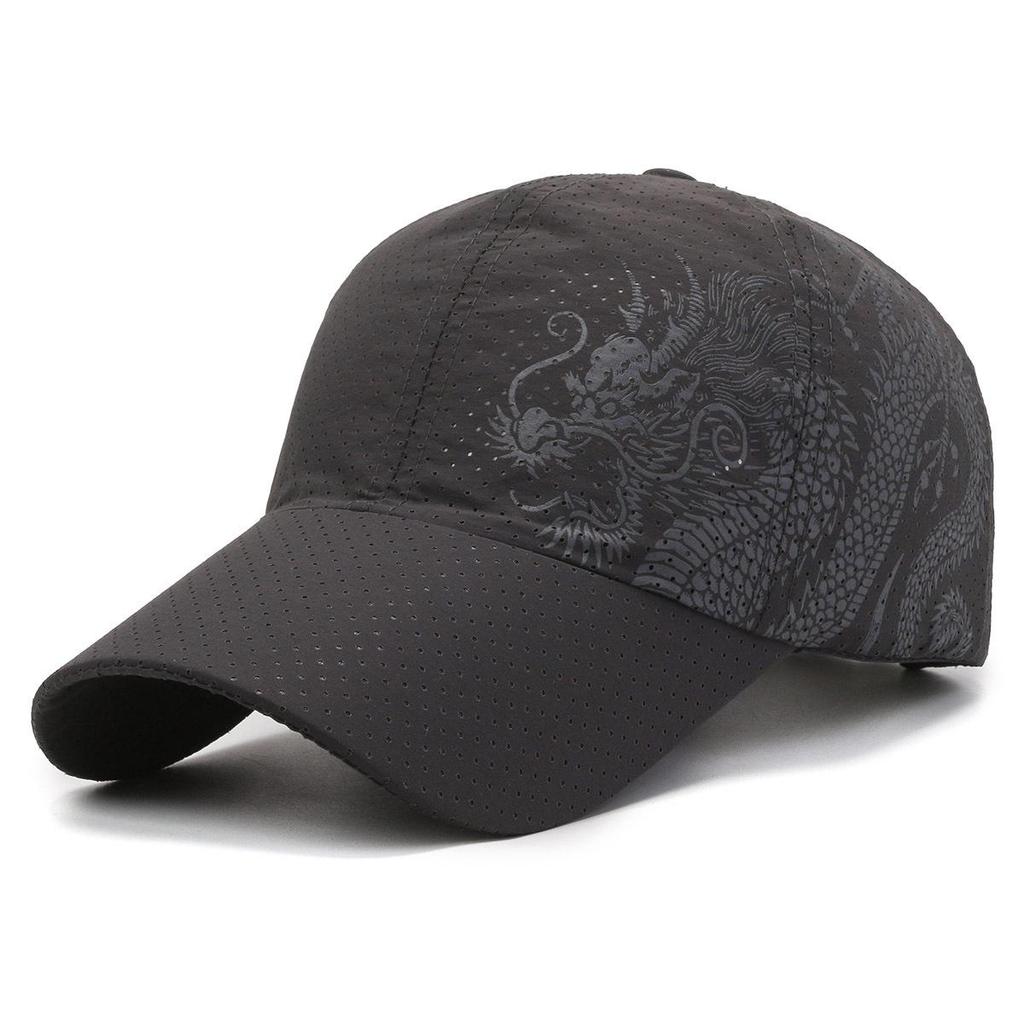 Chinese Style Dragon Print Quick-Dry Baseball Cap - Unisex Sun Protection Hat