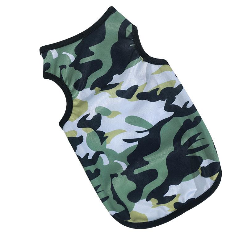 Dog Clothes Pet Sunscreen Clothing Summer New Camouflage Vest Teddy Dog Cat Thin Summer French Vest
