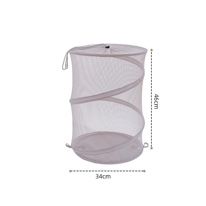 Large Foldable Cylindrical Laundry Basket with Drawstring for Dirty Clothes and Daily Necessities Storage