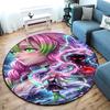 Classic Japanese-style Cartoon Demon Slayer Round Rug, Home Soft Decorative Anti-slip Yoga Mat and Chair Mat, Outdoor Floor Mat Carpet K27