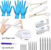 European & American Titanium Steel Piercing Tool Set: Lip Stud, Horseshoe Nose Ring & Stud