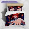 3pcs Duvet Cover Set (1*Duvet Cover + 2*Pillowcase, Without Core), Makima Chainsaw Man Print Bedding Set, Bedroom Decor, All‑Season, Birthday Gift