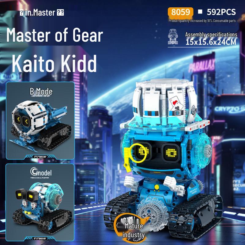 Fünf-in-Eins Programmierbarer Wall-E Roboter: Montagebausteine, Elektrische Wissenschaftliche Bildung, Fernbedienung, Kompatibel mit Lego