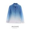 Jnleaog Spring New Arrival Women's Clothing Fashion Style French Fashion Design Elegant Gradient Organza Shirt