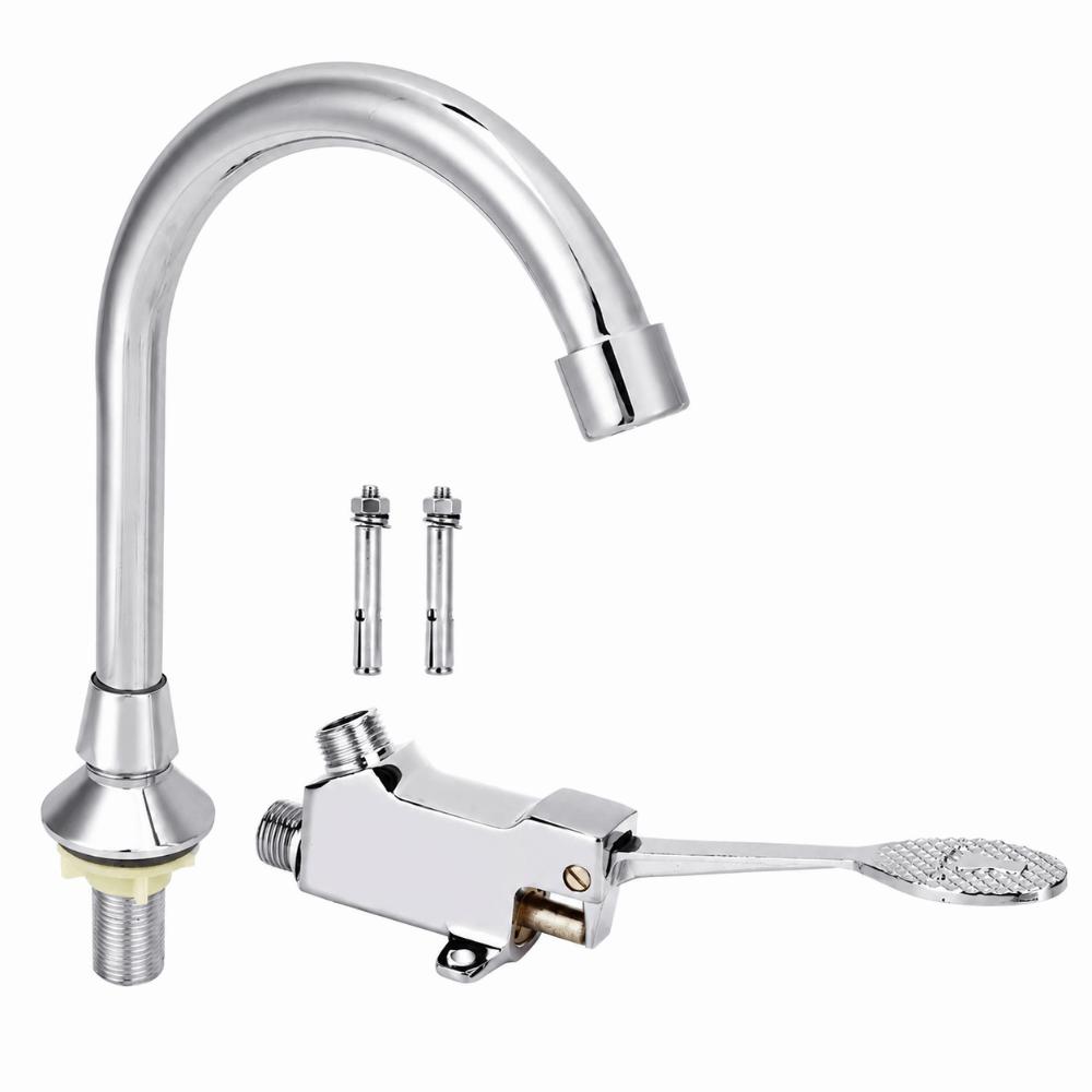 Copper Foot Operated Faucet Single Cold Water Faucet Set Durable Foot Pedal Faucet  Commercial