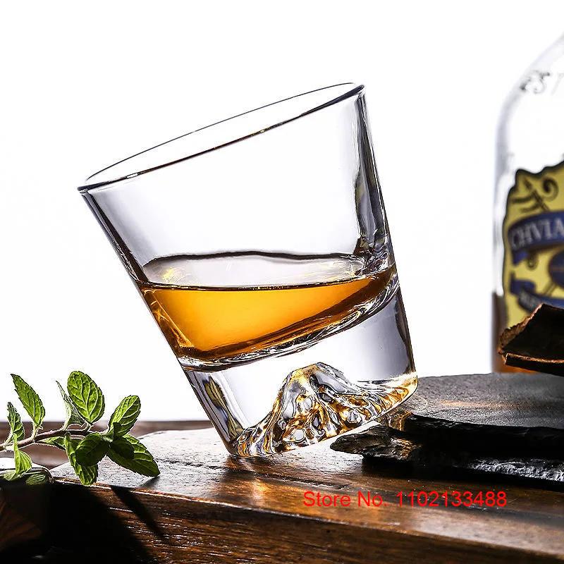 250ml Golden Mountain Whiskey Glass Japanese Style Crystal Wine Glasses Old-fashioned XO Whisky Tumbler Chivas Brandy Cup Gift