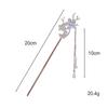 Woman Elegant Hair Jewelry Shiny Rhinestone Flower Butterfly Headpiece Pearls Pendant Hair Pin Silver Color Alloy Hair Sticks