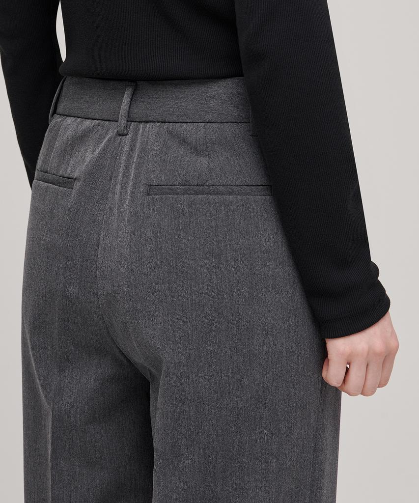 MUSINSA STANDARD WOMAN Women'S Straight Hidden Banding Slacks [Medium Gray]