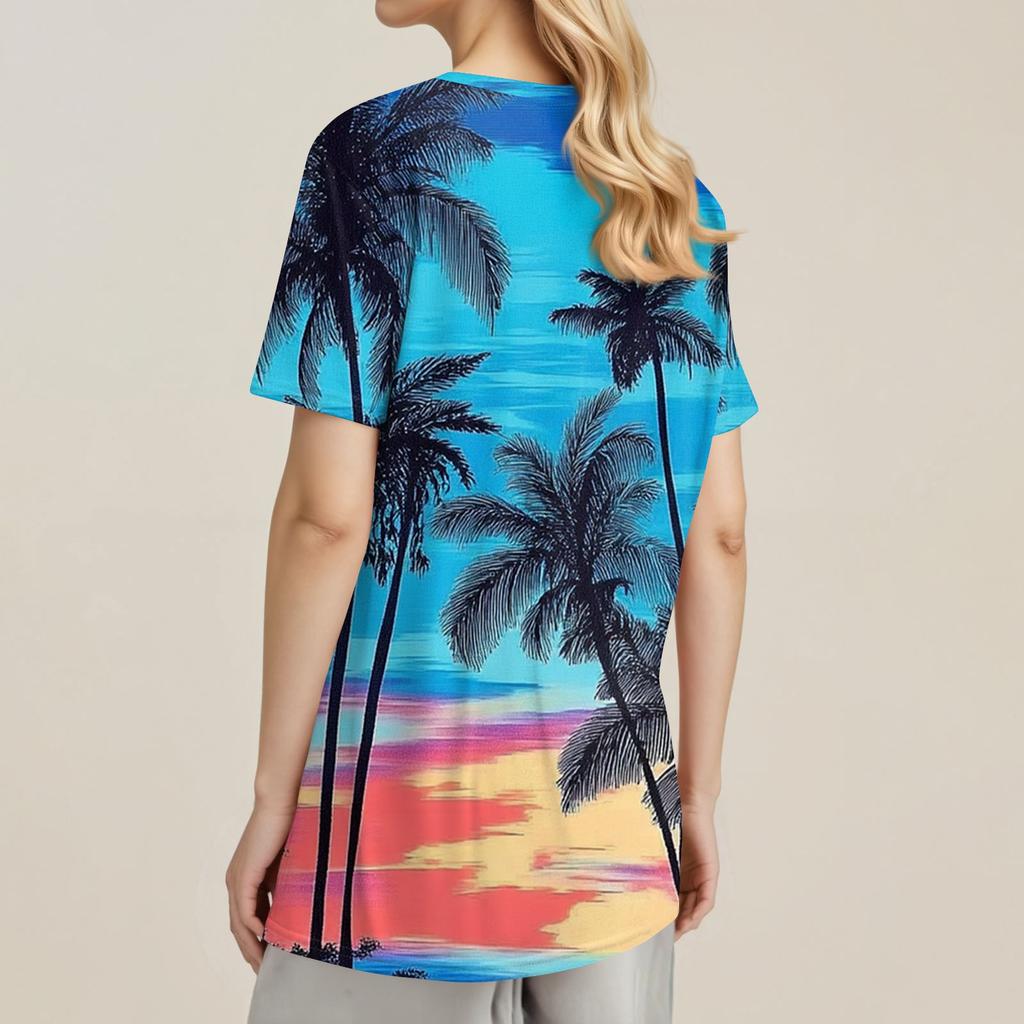 Modisches, lässiges Pullover-Oberteil mit kurzen Ärmeln und Rundhalsausschnitt für Damen