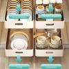 Kitchen Sliding Dish Rack Home Pull-out Drawer Bowl Storage Shelf Dish Drying Storage Box With Sliding Rail Kitchen Storage Rack
