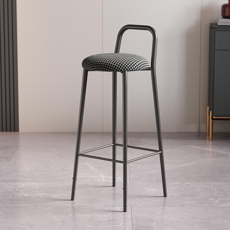 Nordic Iron Art Bar Stool with Backrest – Modern, Luxurious Design