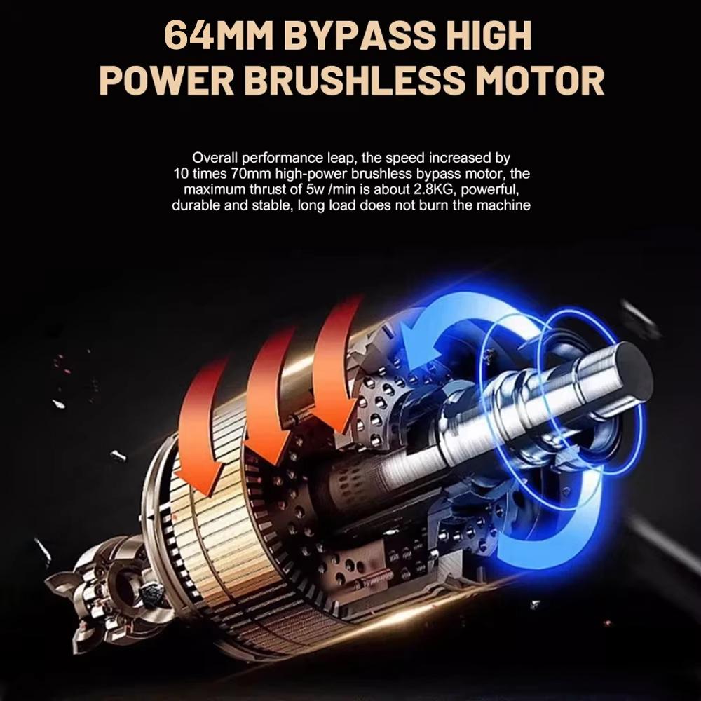 X64 2000g Thrust Turbo Fan Turbine Jet Blower 64mm brushless Electric Air Duster 1100W Powerful Air Blower for Computer Keyboard