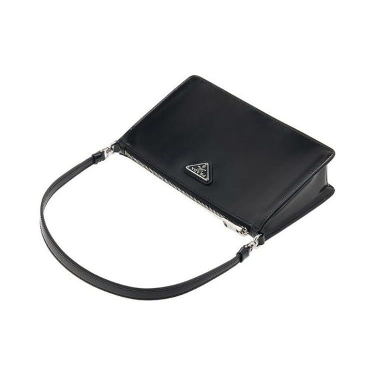 Prada Glänzende Lederhandtasche Damen Handtaschen Schwarz 1BC155-ZO6-F0002-V-OOM