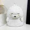 Cartoon Cute Seal Backpack Solid Color Simple Fluffy Seal Schoolbag Versatile Lightweight Shoulder Bag Women Girl Accessories