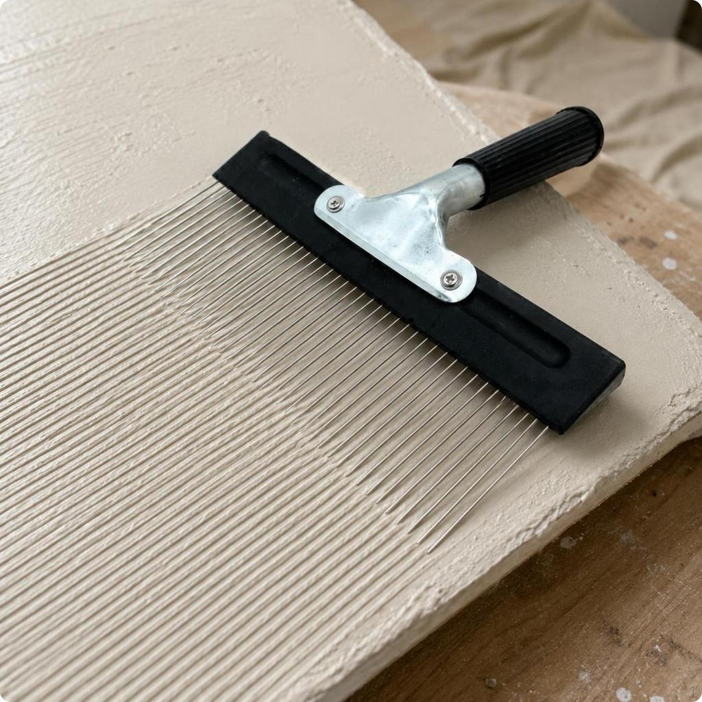 Stainless Steel Graining Comb Metal Tines FineToothed Texture Tool Rectangular Head Texturing