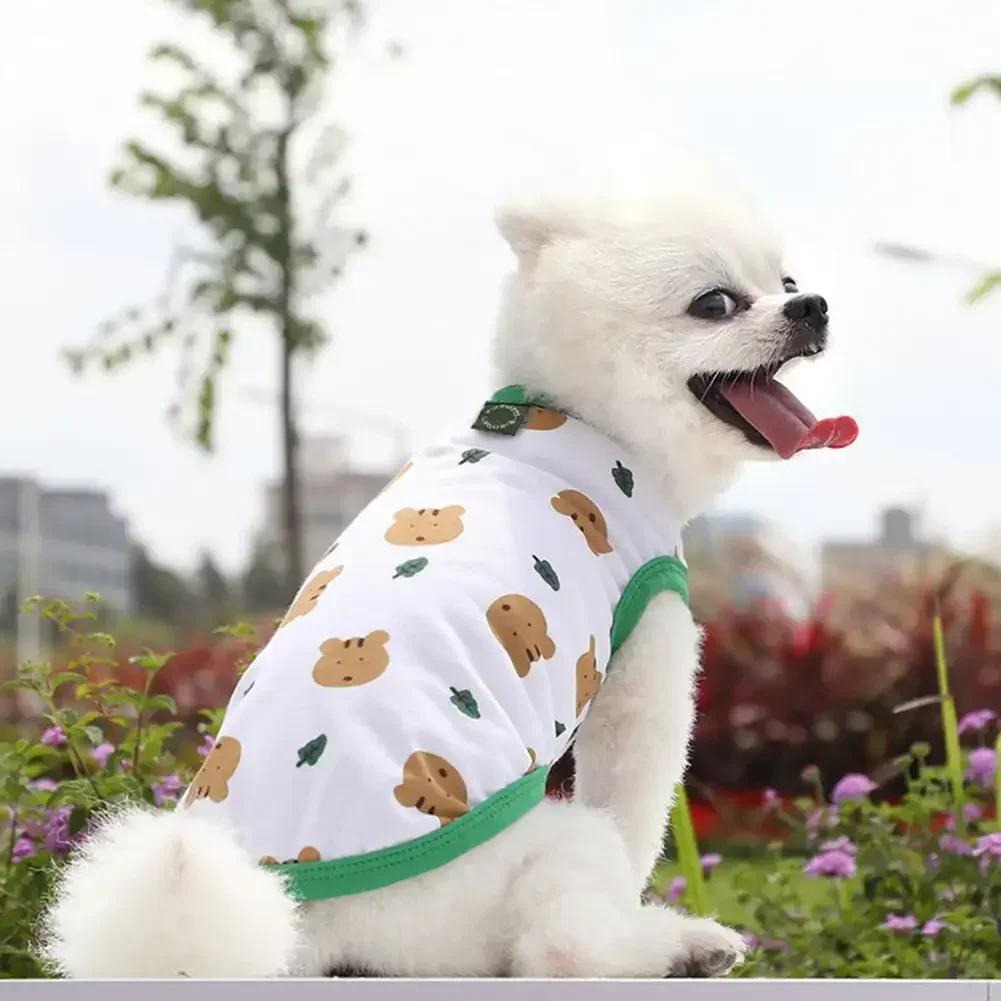 

Одежда для собак в корейском стиле с изображением мультяшного щенка йоркширского чихуахуа, жилет, футболка, костюм для домашних животных, кошек, товары для маленьких собак, подарок, тонкий и легкий S