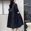Solid Color Mid-Length Trench Coat - Spring/Autumn Korean Fashion Loose Fit Outerwear