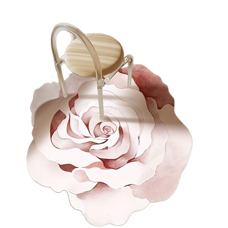 Elegant Irregular Floral Imitation Cashmere Floor Mat: Stain-Resistant, Wear-Resistant, Non-Slip, Easy-Clean for Home, Kitchen, and Bathroom.