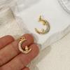 2 PCs Brass Galaxy Charms 18K Gold Plated Enamel Half Moon Pendants For DIY Neckalce Bracelet Jewelry Making 22mm x 17mm