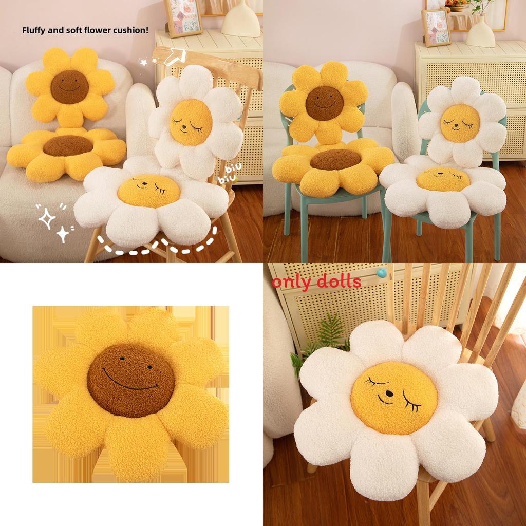 Sunflower Plush Pillow Flower Shaped Seat Cushion For Students And Office Decor