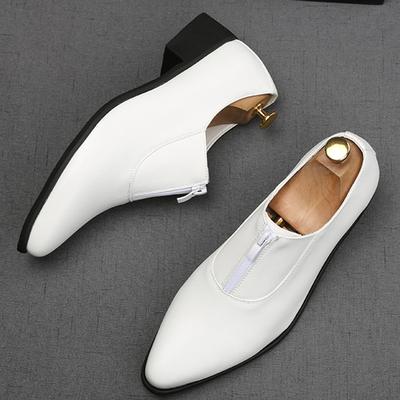 Módní Nové Luxusní Klasické Pánské Černobílé Zip Design Ležérní Boty Pánské Ploché Mokasíny Homecoming Svatba Maturitní Zapatillas Hombre
