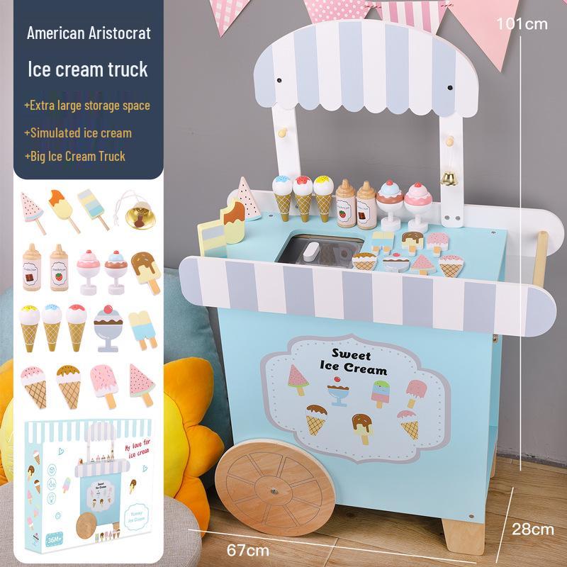 

Корейский деревянный кухонный игровой набор с эффектами жарки, звука, света и пара для ролевых игр малышей