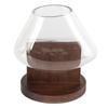 Geometric Transparent Glass Vase, Living Room Decoration, Wooden Base, Glass Container, Flower Arrangement, Home Decoration