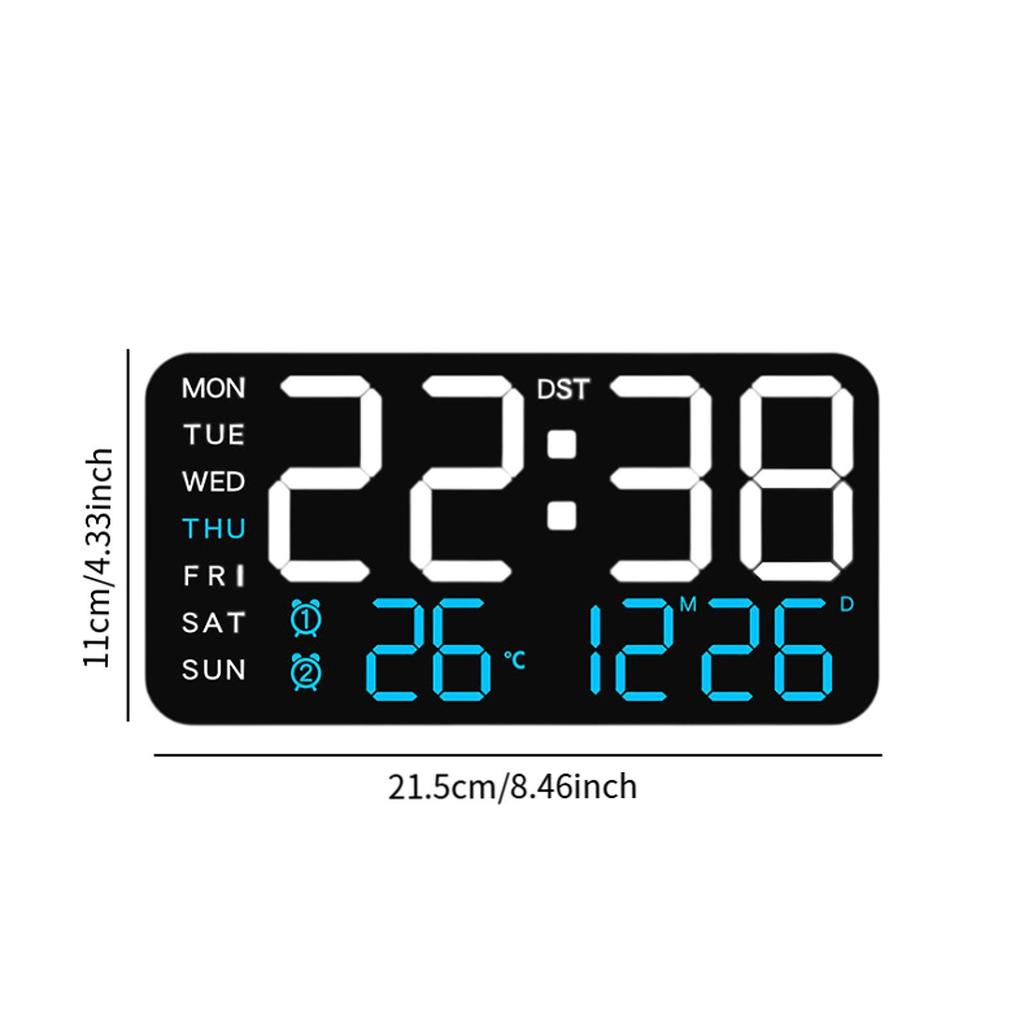 Digital Alarm Clock LED Alarm Clock 5 Adjustable Brightness Large Screen Display Portable Electric Clocks for Bedroom Adults