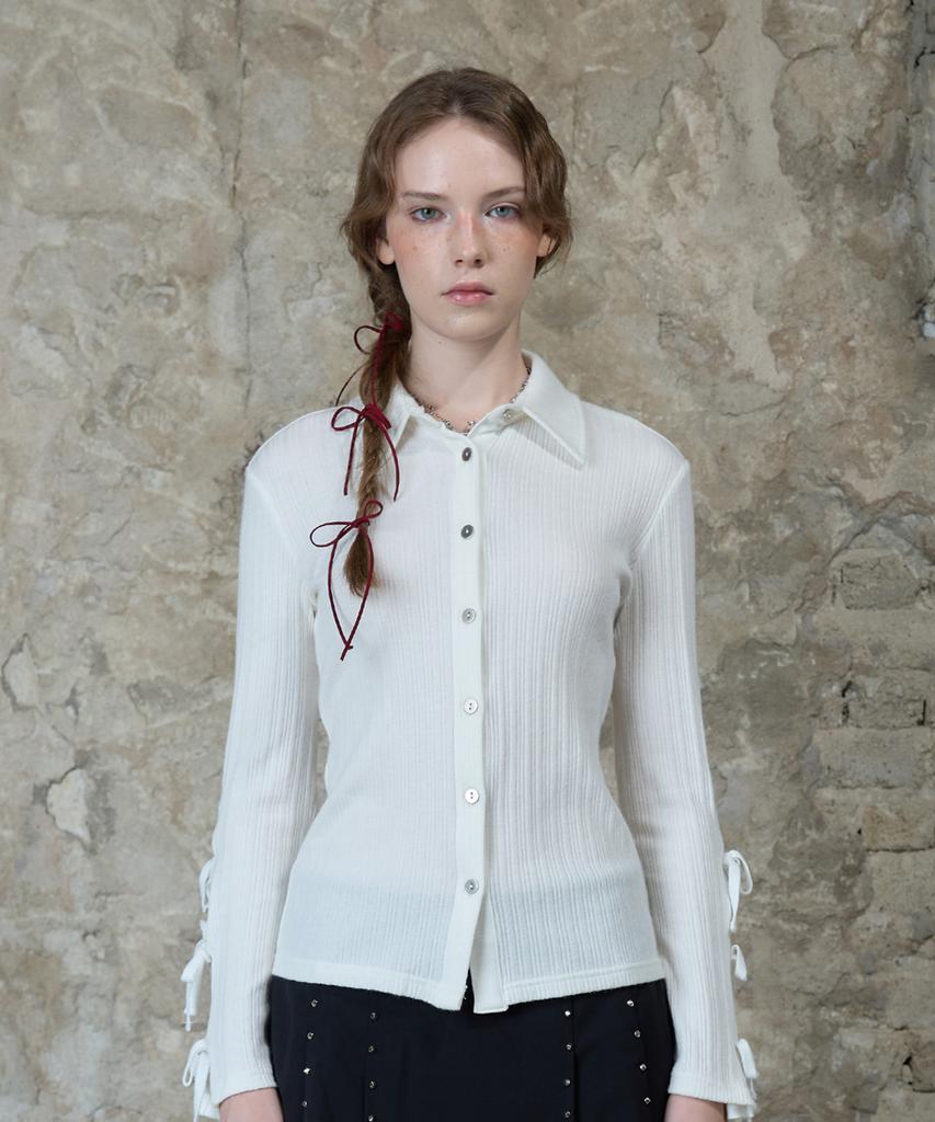 LARTIGENT L13 Ribbon Shirt(White)