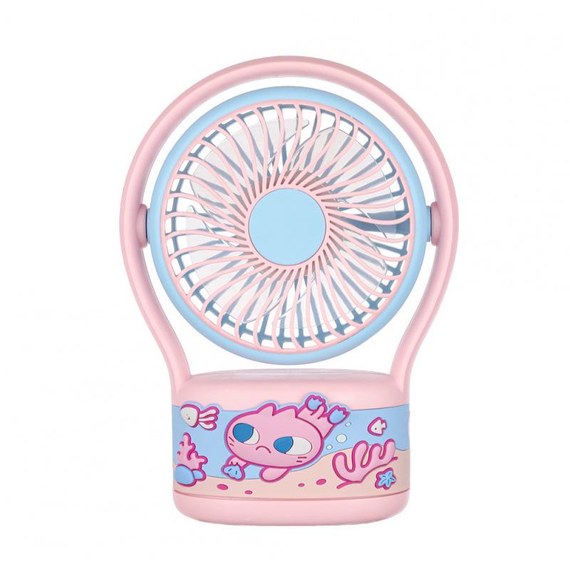 USB Rechargeable Cute Cartoon Desktop Fan: Quiet, Powerful Wind for Dorms, Offices & More