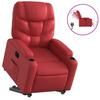 Electric Recliner Chair with Rising Function Red Faux Leather