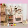 Wooden Pretend Play Coffee Machine And Stove Set For Kids With Interactive Cooking Fun For Preschoolers