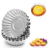 10 Pcs Nonstick Baking Pastry Tools, Reusable Silver Stainless Steel Cupcake, Egg Tart, Cookie, Pudding, Cake Mould