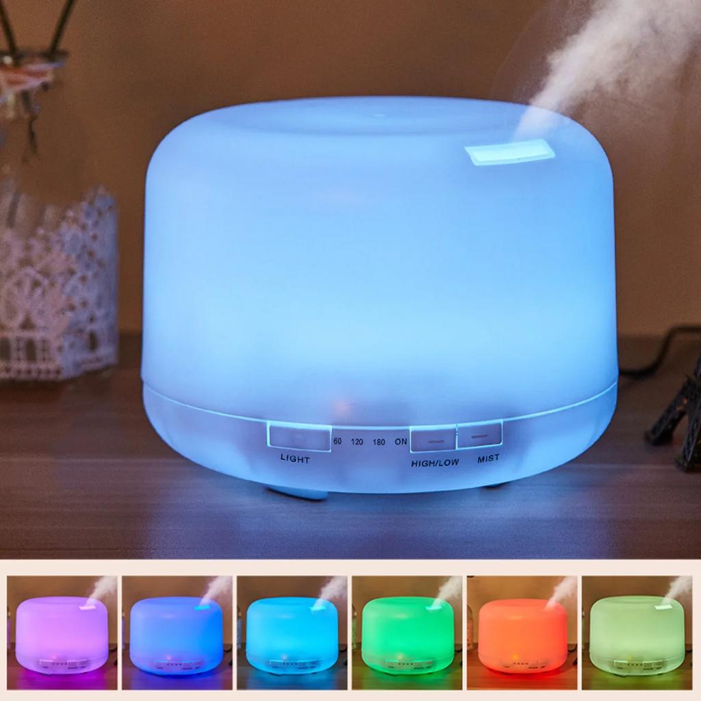 500ML Ultrasonic Automatic Aroma Diffuser Mist Humidifier for Home Use with 7 LED Colorful Light USB Charging Timer Function