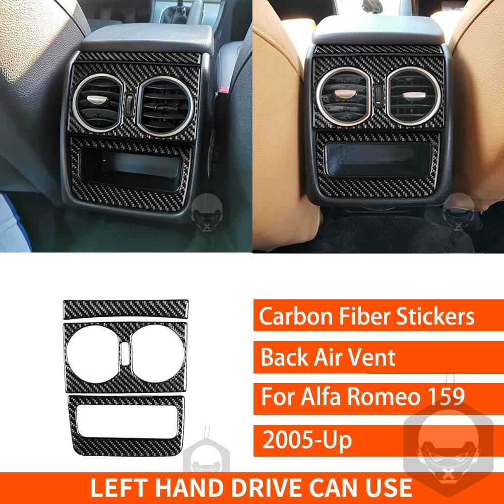 For Alfa Romeo 159 2005- Real Carbon Fiber Sticker Brera Spider Dashboard Gear Shift Panel Car ide Decorative Accessories