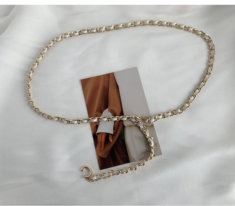 Elegant Women's Waist Chain Fashionable Gold Metal Woven Waist Belt For Dresses