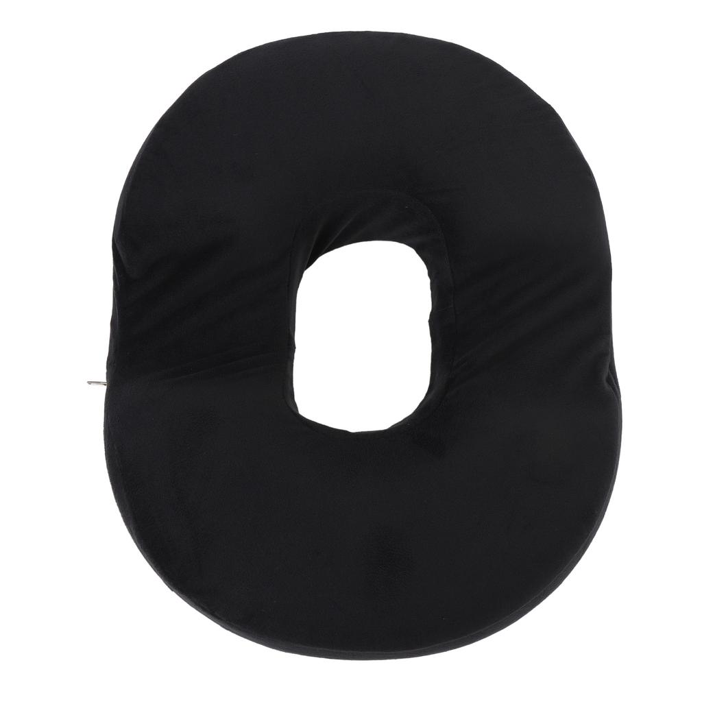 Donut Pillow for Sitting Memory Foam Ergonomic Breathable Hollow Office Chair Cushion Pad Black