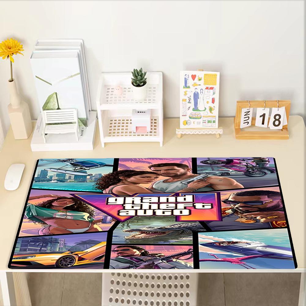 Podložka pod myš s tematikou GTA 6, Protišmyková gumová základňa, Multifunkčná kancelárska a domáca dekorácia, Perfektná na personalizáciu pracovného priestoru.