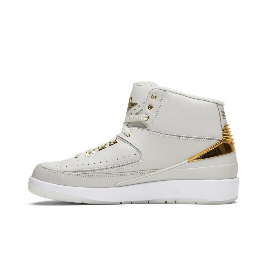 Air Jordan 2 'Quai 54' (Unisex) Light Bone / Metallic Gold-white Vintage Basketball Shoes 866035 001